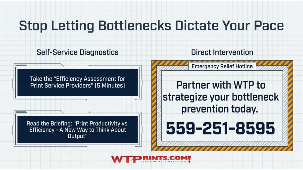 Graphic showing print production bottleneck resources 