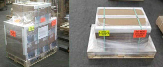 photo of corner protection on pallet