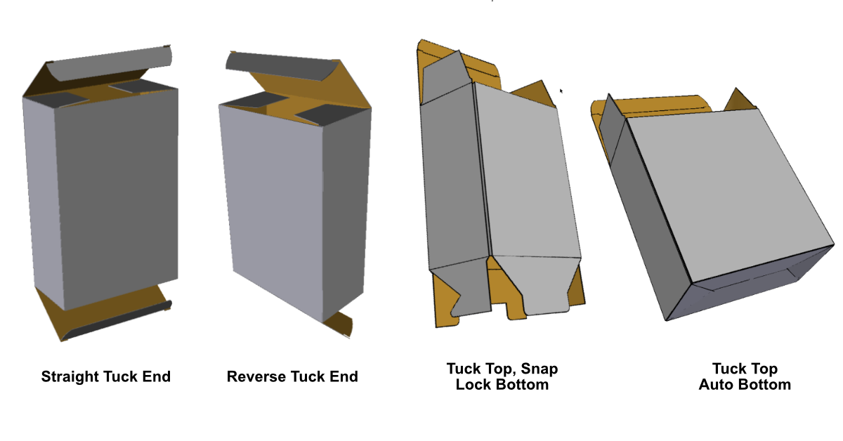Examples of CBD unit cartons (folding cartons)