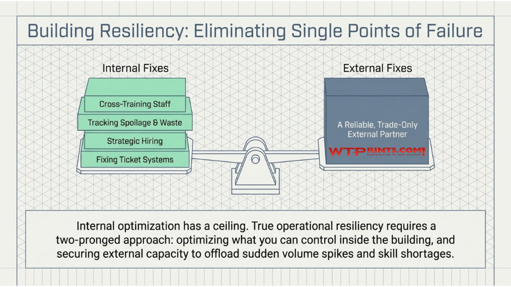 Graphic illustrating print production points of failure
