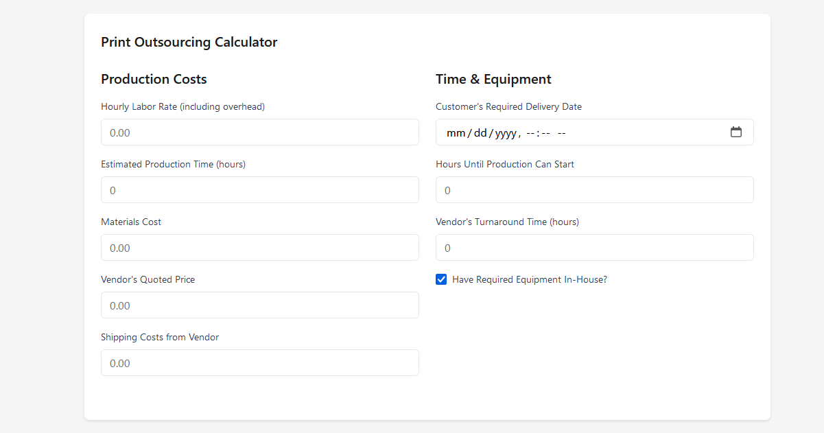 print outsourcing calculator