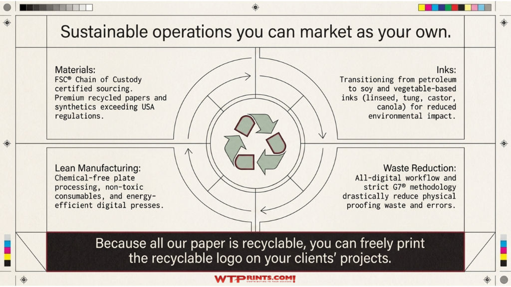 sustainable printing operations at Western Trade Printing - a Diagram