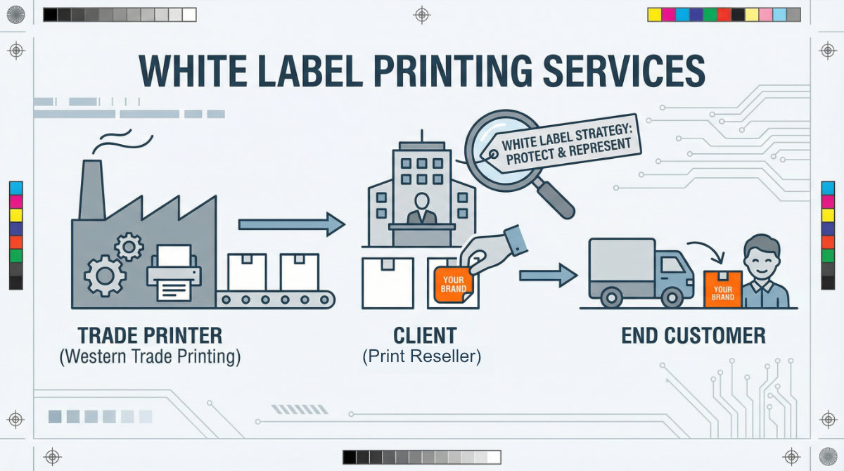 Illustration of white label printing services